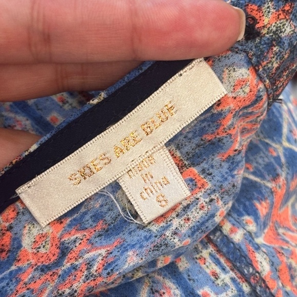 Skies Are Blue Women's Halter Top in Blue and Orange Size Small - Picture 10 of 11